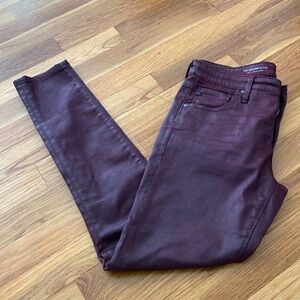 Ag Adriano Goldschmied Women’s Burgundy Skinny Jeans Size 26R